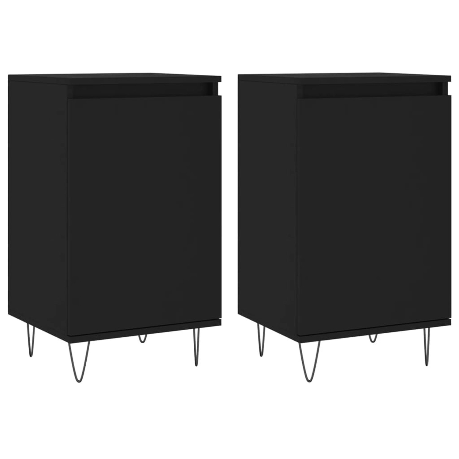 vidaXL Sideboards 2 Stk Schwarz 40x35x70 cm Holzwerkstoff 831055 günstig online kaufen