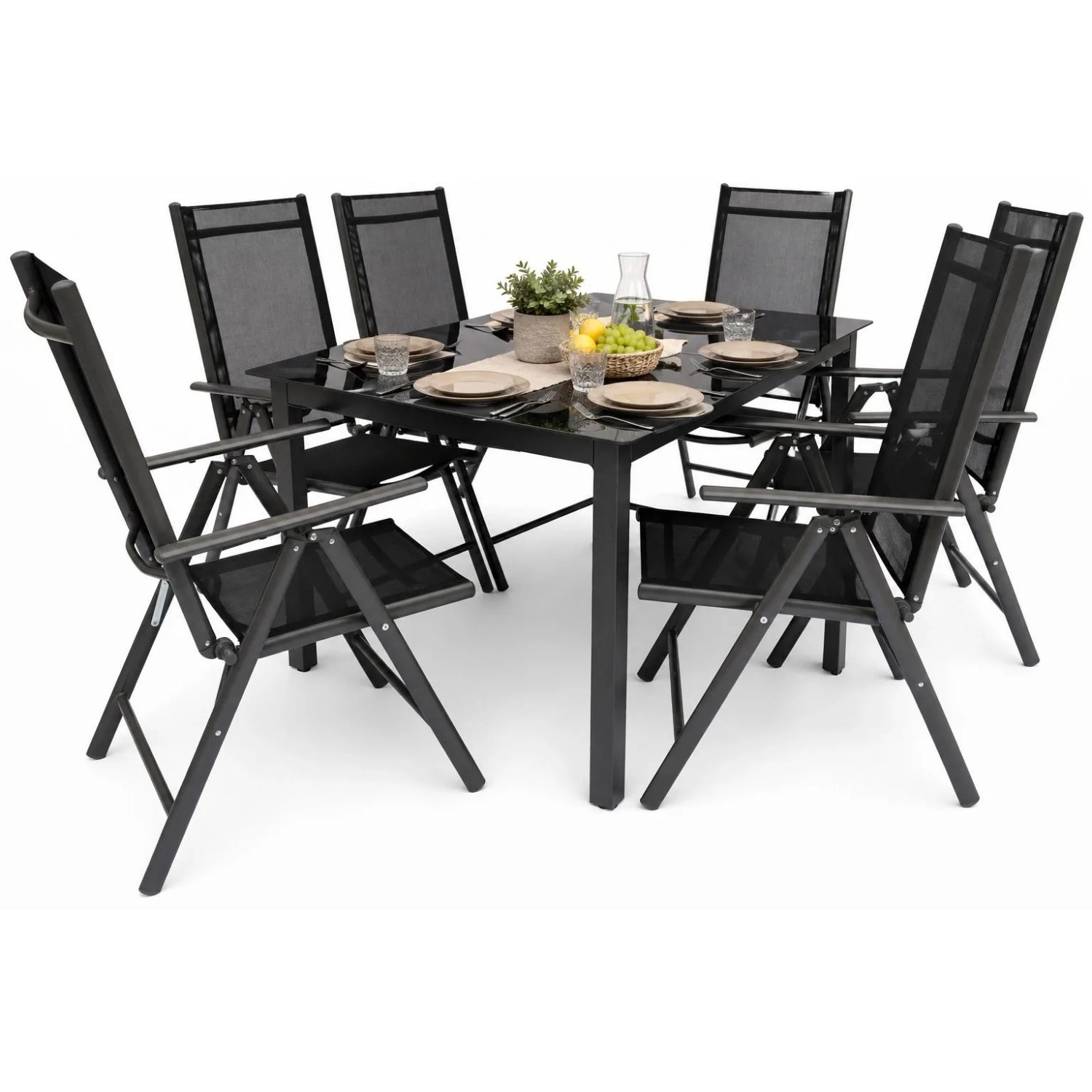 VCM Gartenmöbel-Set Miami Anthrazit