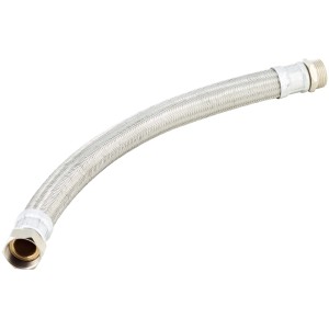 Flexibler Panzerschlauch, 50 cm, mit Innen- und Außengewinde für Pumpen und Hauswasserwerke.