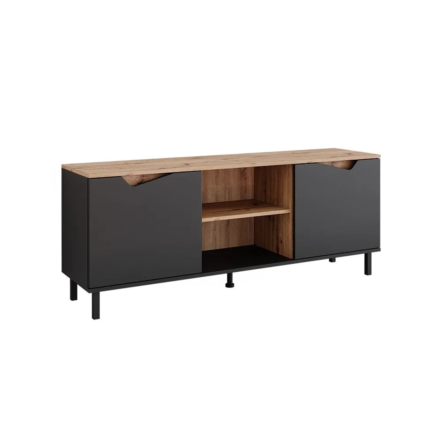 Vicco Lowboard Marelle Anthrazit Artisan 150 x 60 mit 2 Türen Art Nr 57838