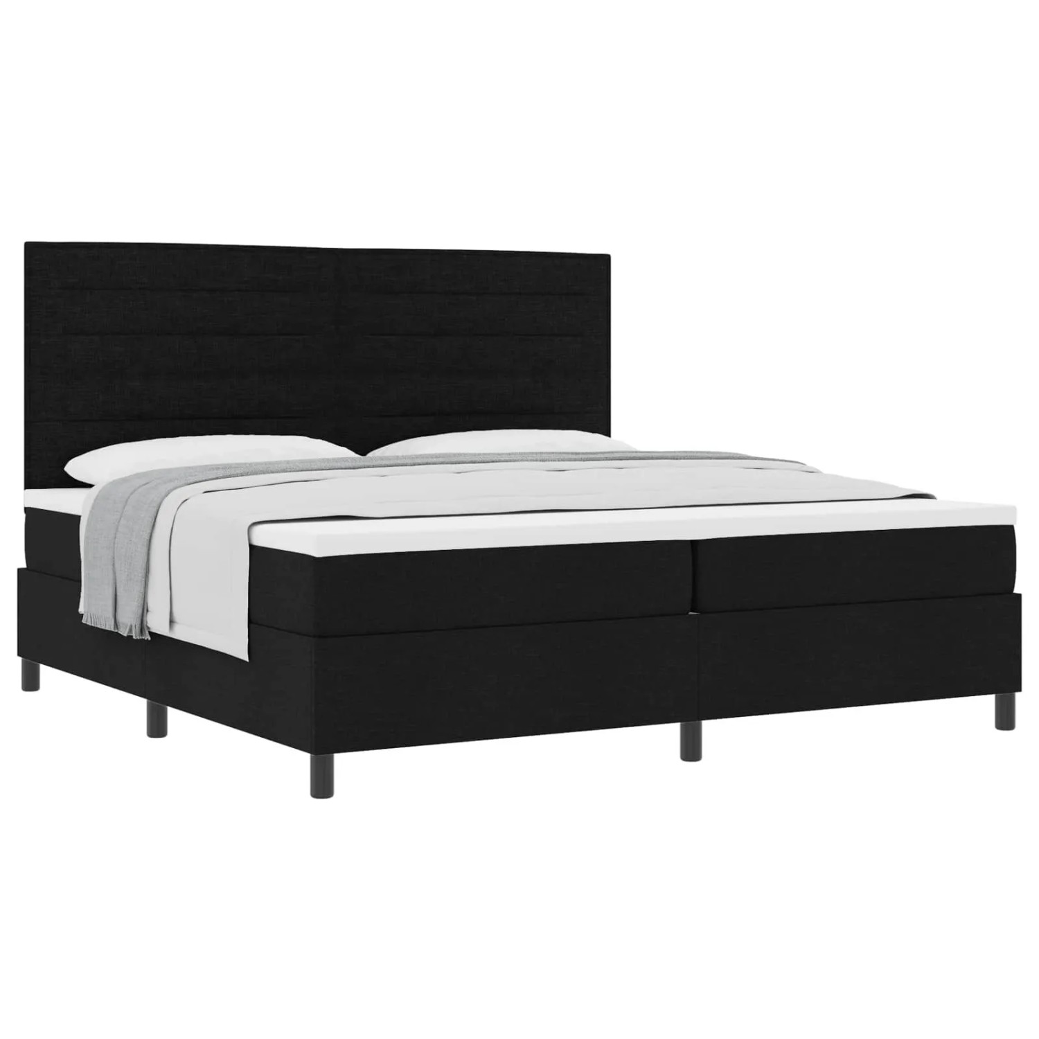 vidaXL Boxspringbett mit Matratze Schwarz 200 x 200 cm Stoff 3339338