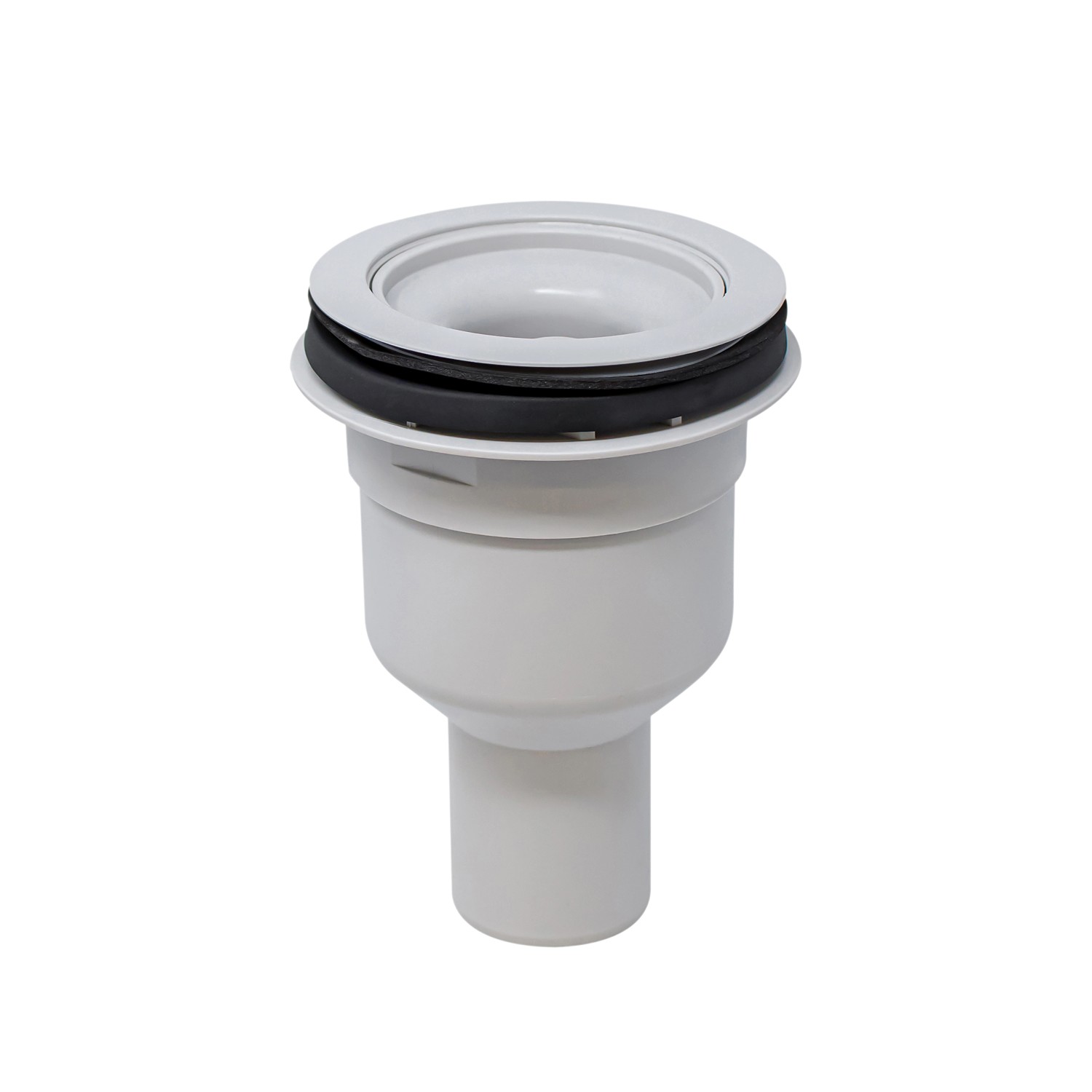 Schulte Ablauf senkrecht für extra-flache Duschwannen, Siphon mit Haarsieb und Geruchsverschluss.