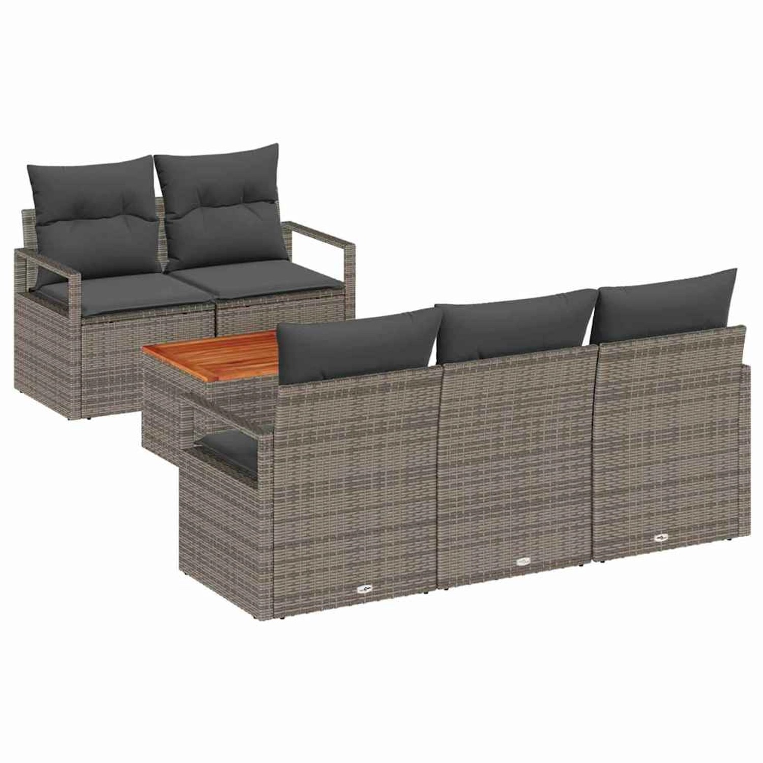 vidaXL Garten-Sofa-Set 6-Tlg Grau 3356312 günstig online kaufen