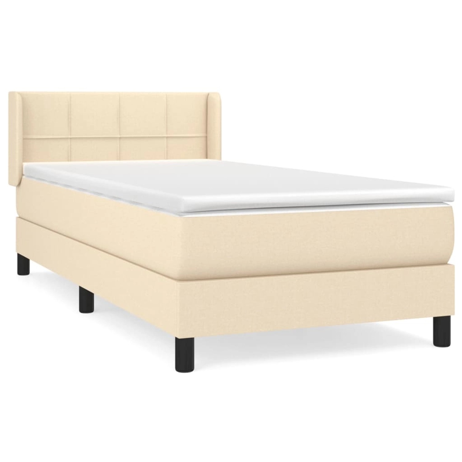 vidaXL Boxspringbett mit Matratze Creme 100x200 cm Stoff 3129694 günstig online kaufen