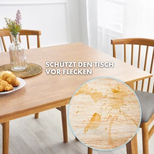 Transparente KARAT Tischfolie 80x150cm schützt Tisch vor Flecken.