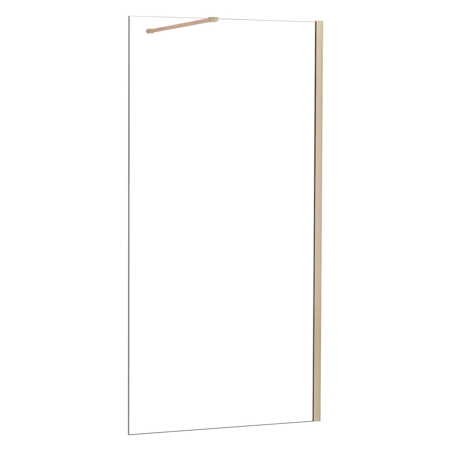AICA Walk in Dusche 80 x 200cm Duschwand 8mm ESG NANO Glas mit Gold Stabili günstig online kaufen