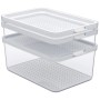 Rotho Cauma Kühlschrank-Organizer Set, 3 transparente Behälter (1,3/2,6/4,65 l) mit Deckel, für Ordnung im Kühlschrank.