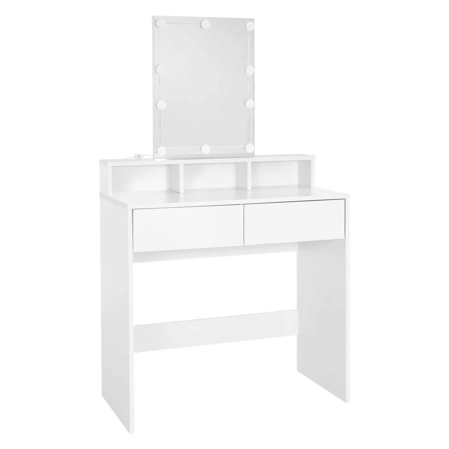 ML-Design Schminktisch mit LED-Beleuchtung Spiegel Schubladen 80x40x140 cm günstig online kaufen