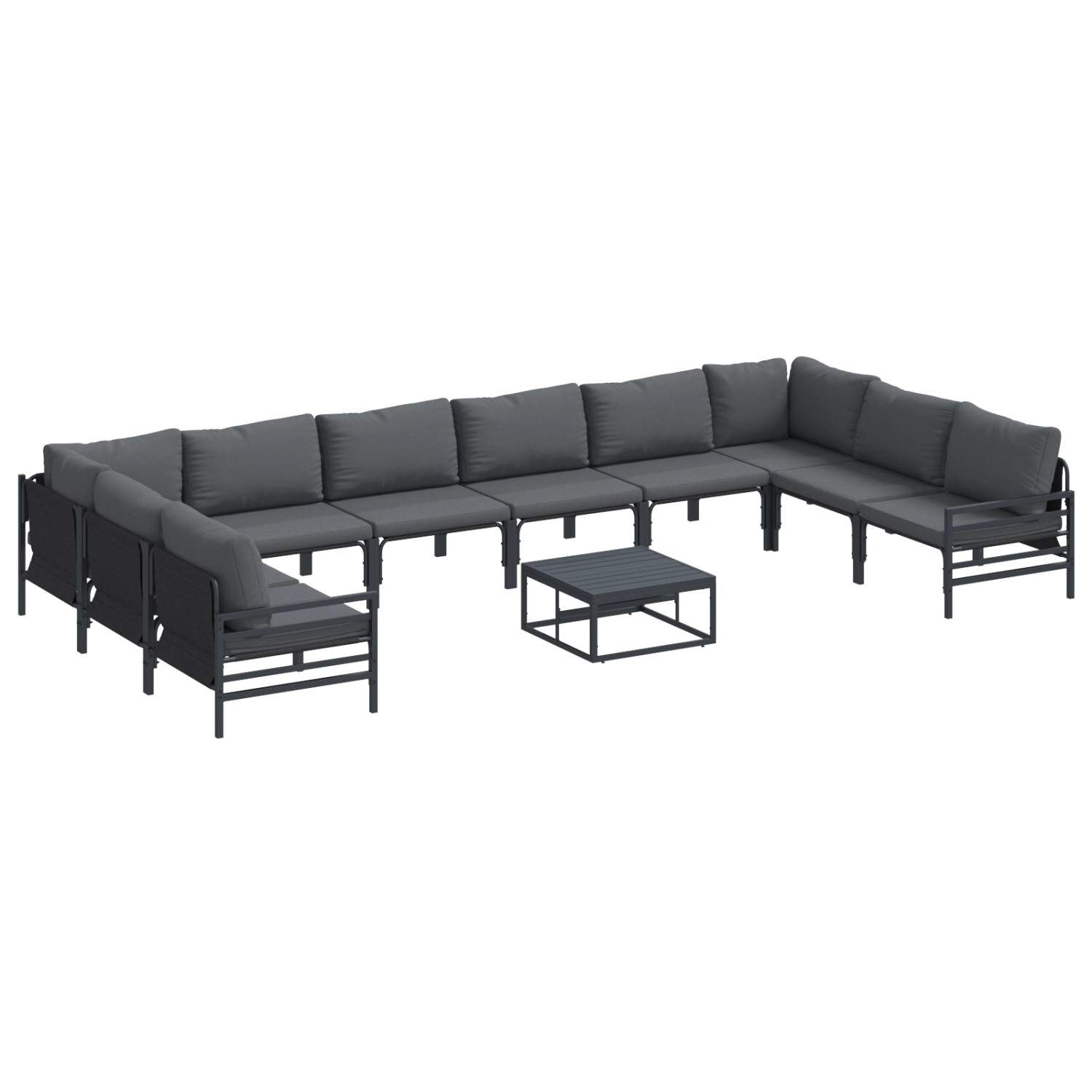 vidaXL Garten-Sofa-Set 11-Tlg Anthrazit Stahl 3379017 günstig online kaufen