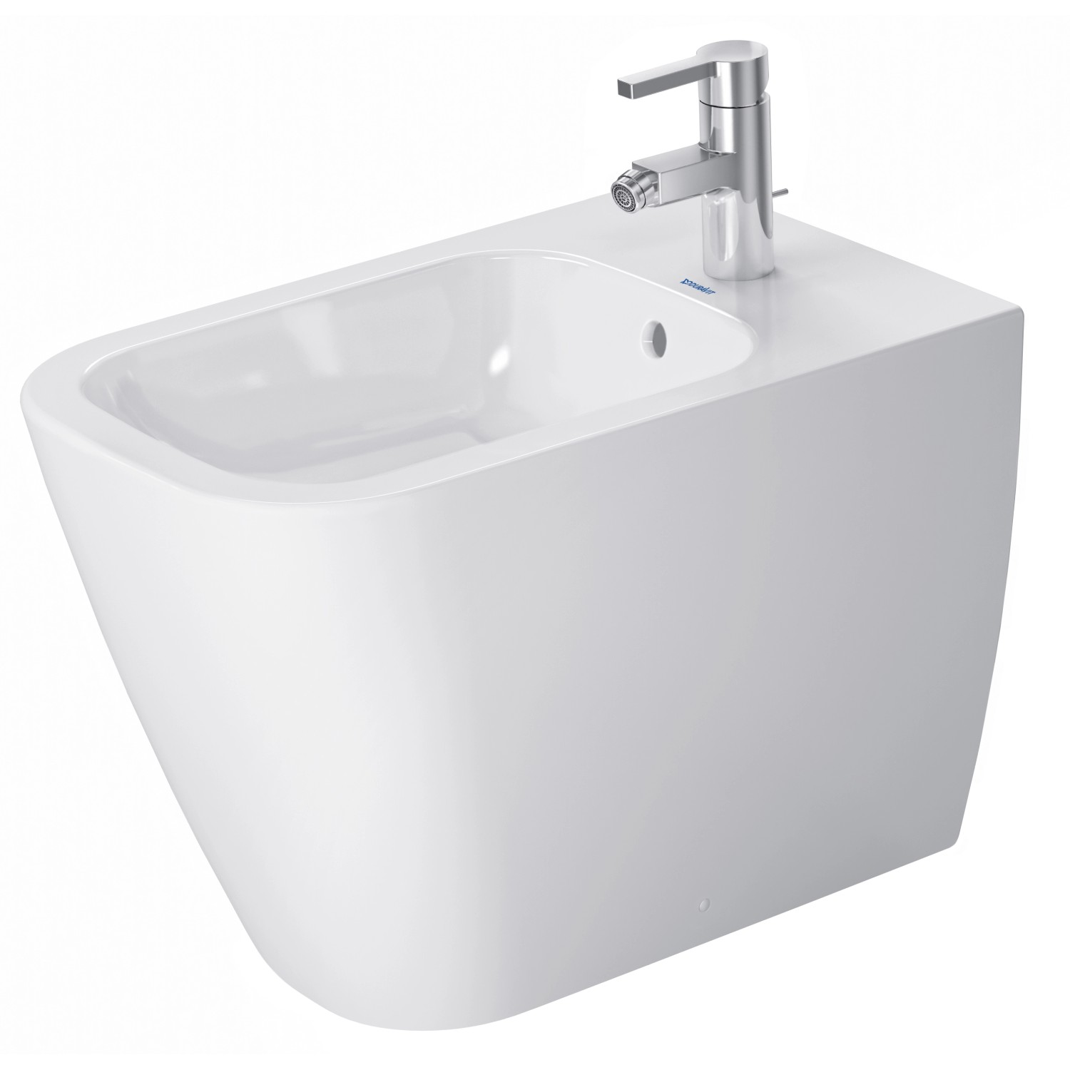 Duravit Stand-Bidet Happy D.2 Weiß WonderGliss mit Überlauf + 1 Hahnloch