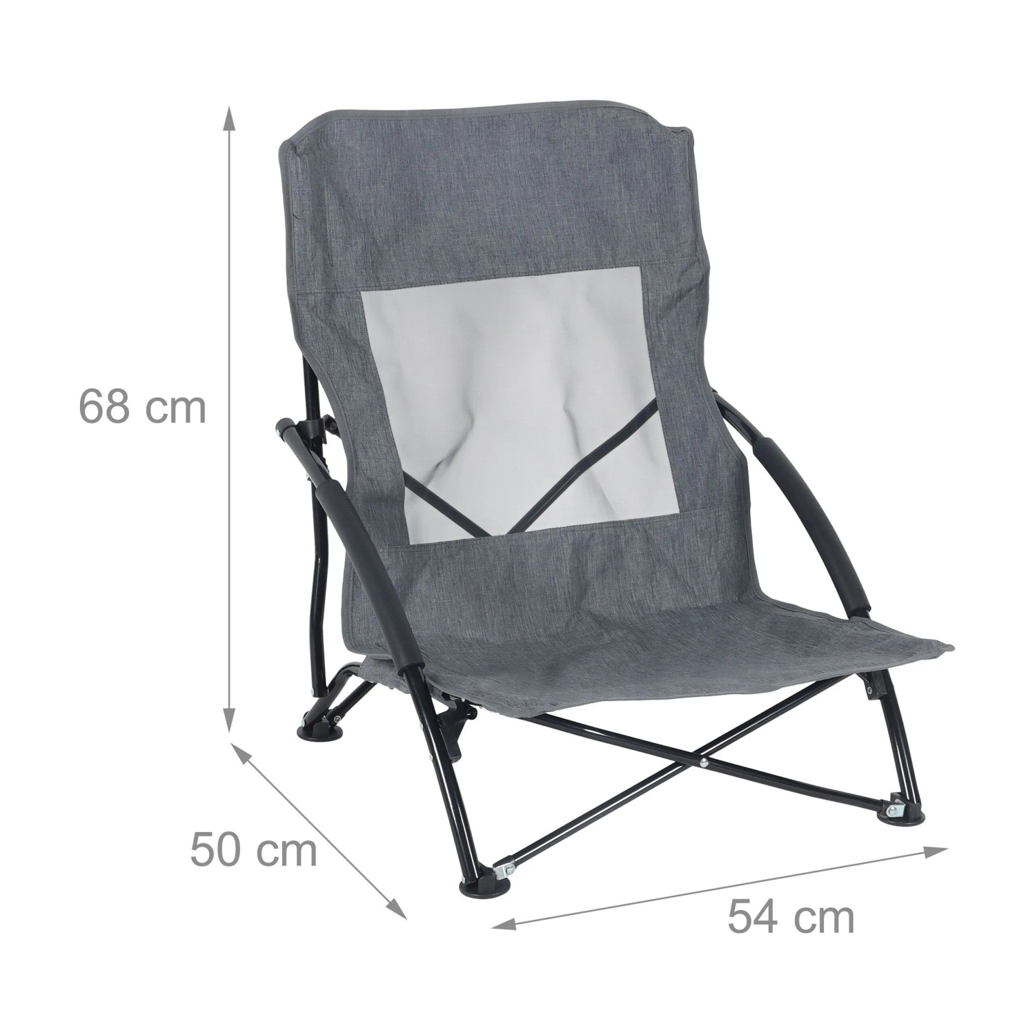 Relaxdays Strandstuhl 2er Set Metall Grau Faltbar 68 cm x 54 cm x 50 cm_4