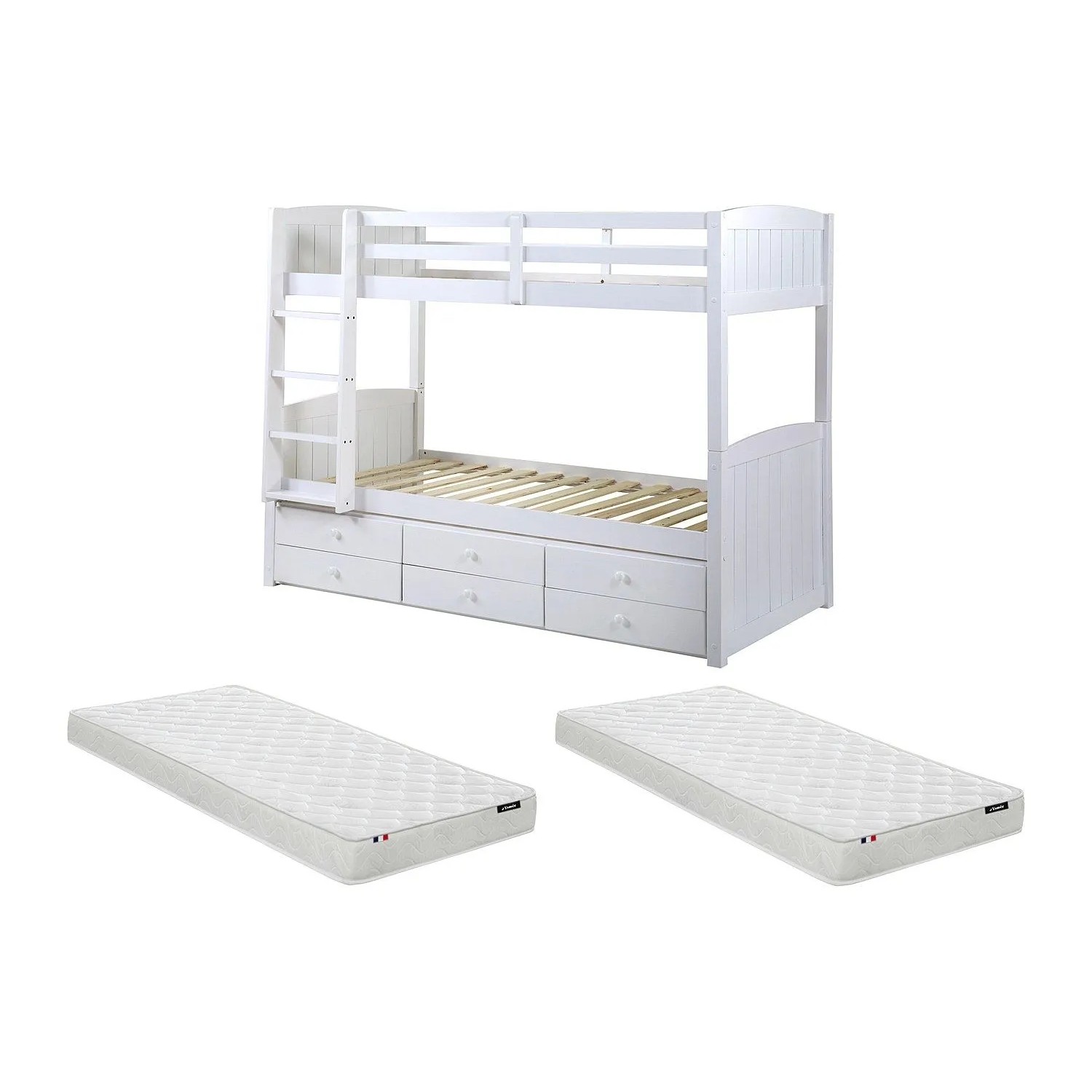 Vente-unique Etagenbett Anchise Weiß 198 cm