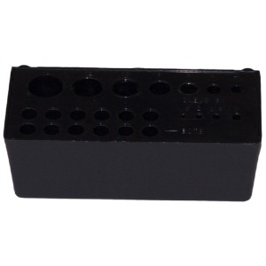 Küpper Systemhalter-Box für Lochwand, schwarz, mit 26 Löchern für Bits und Inbus.