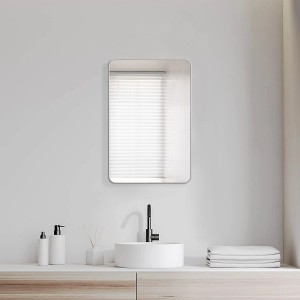 DSK Designspiegel Picasso, 60x40 cm, silberner Rahmen. Rechteckiger Wandspiegel im Badezimmer.