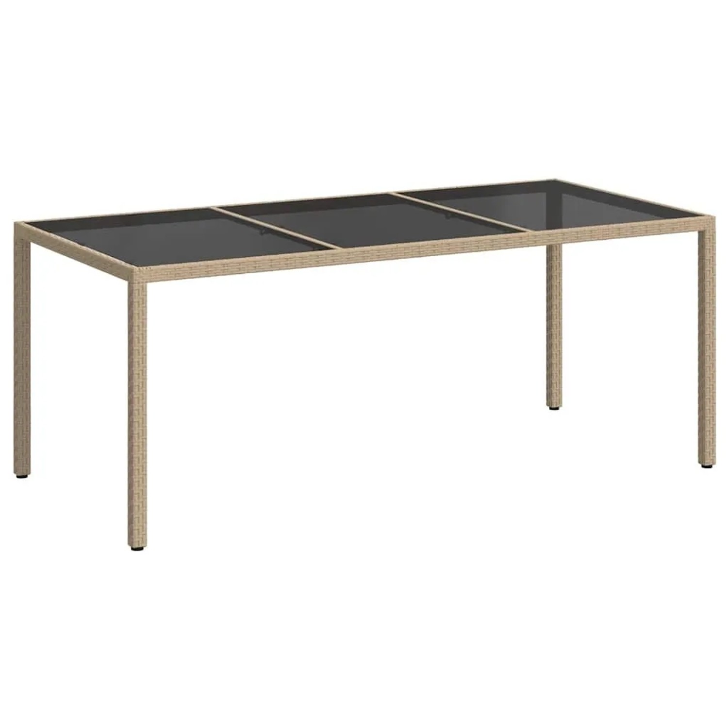 Furnicato Gartentisch Poly Rattan 190x90x75 Cm Beige Schwarz