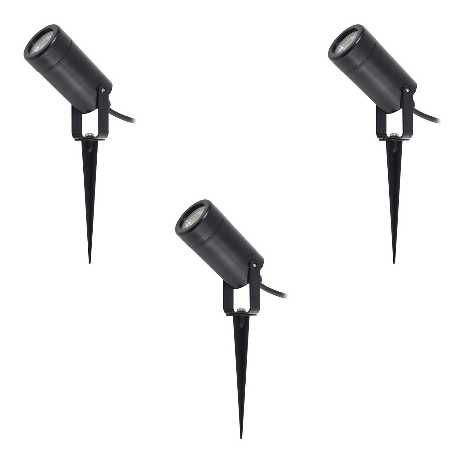 Lindby 3er Set Außenleuchte Thorgal 10025772 Modern in Schwarz 3-flammig GU10