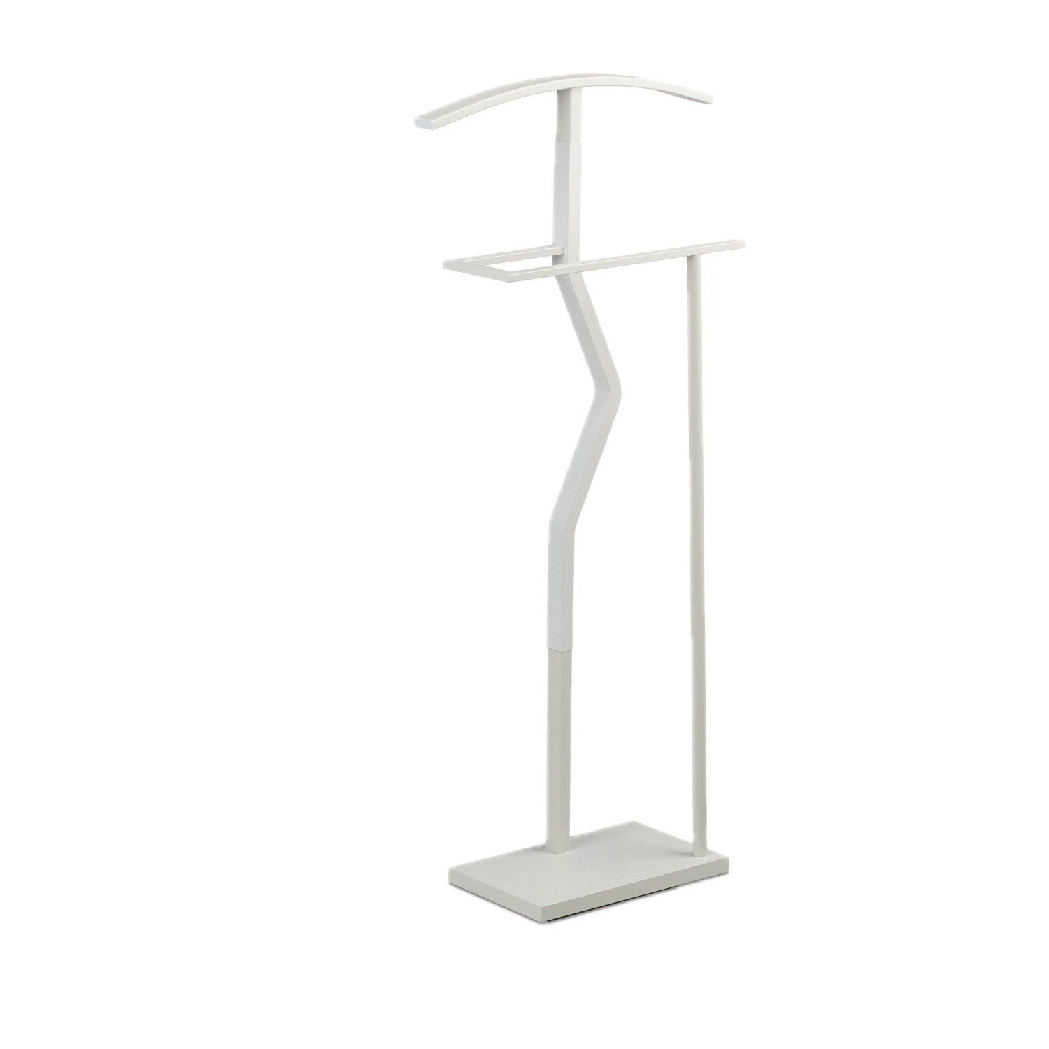 Relaxdays Herrendiener Stahl MDF Weiß Mit Hosenstange 107 cm x 48 cm x 20 cm