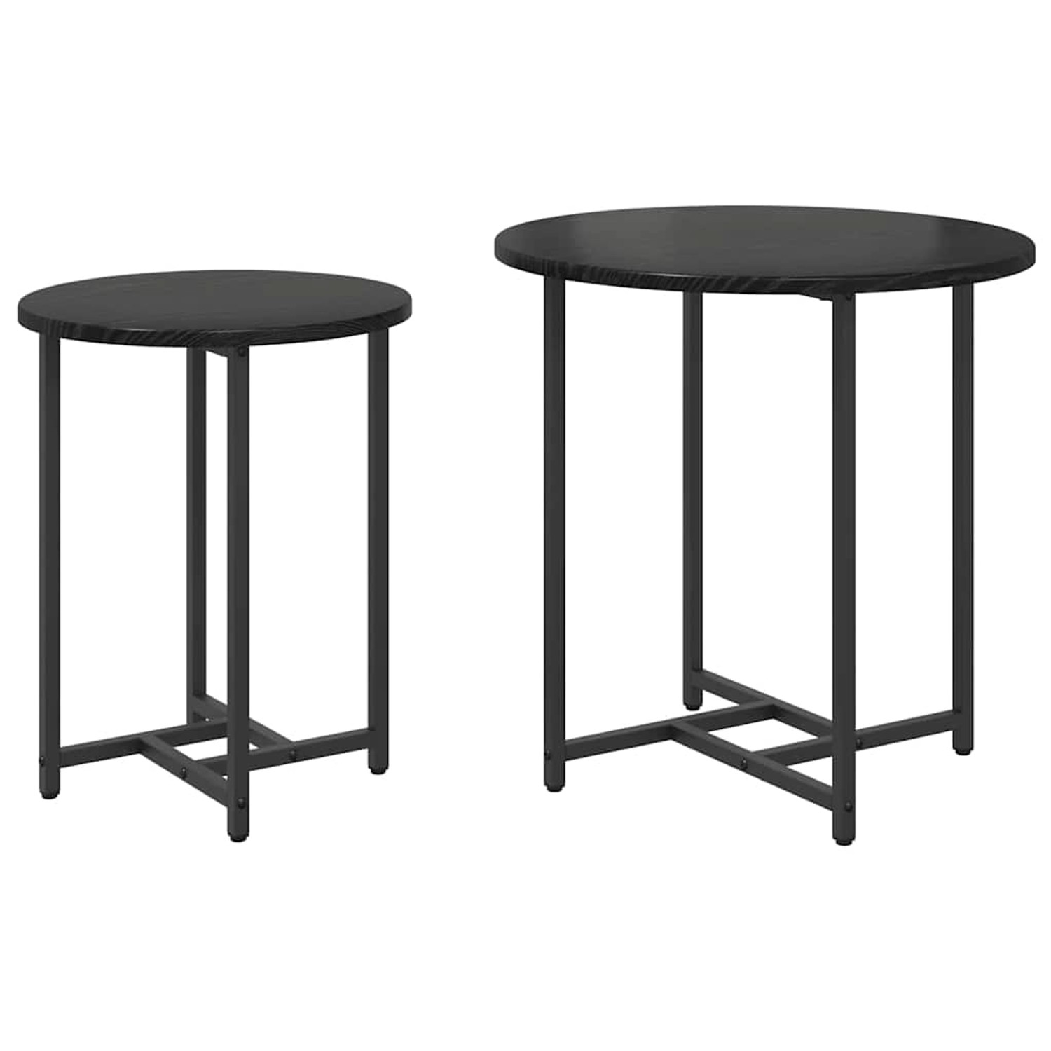 vidaXL Beistelltisch-Set 2-Tlg Schwarz Eichen-Optik 50 x 50 x 50 cm 869696 günstig online kaufen