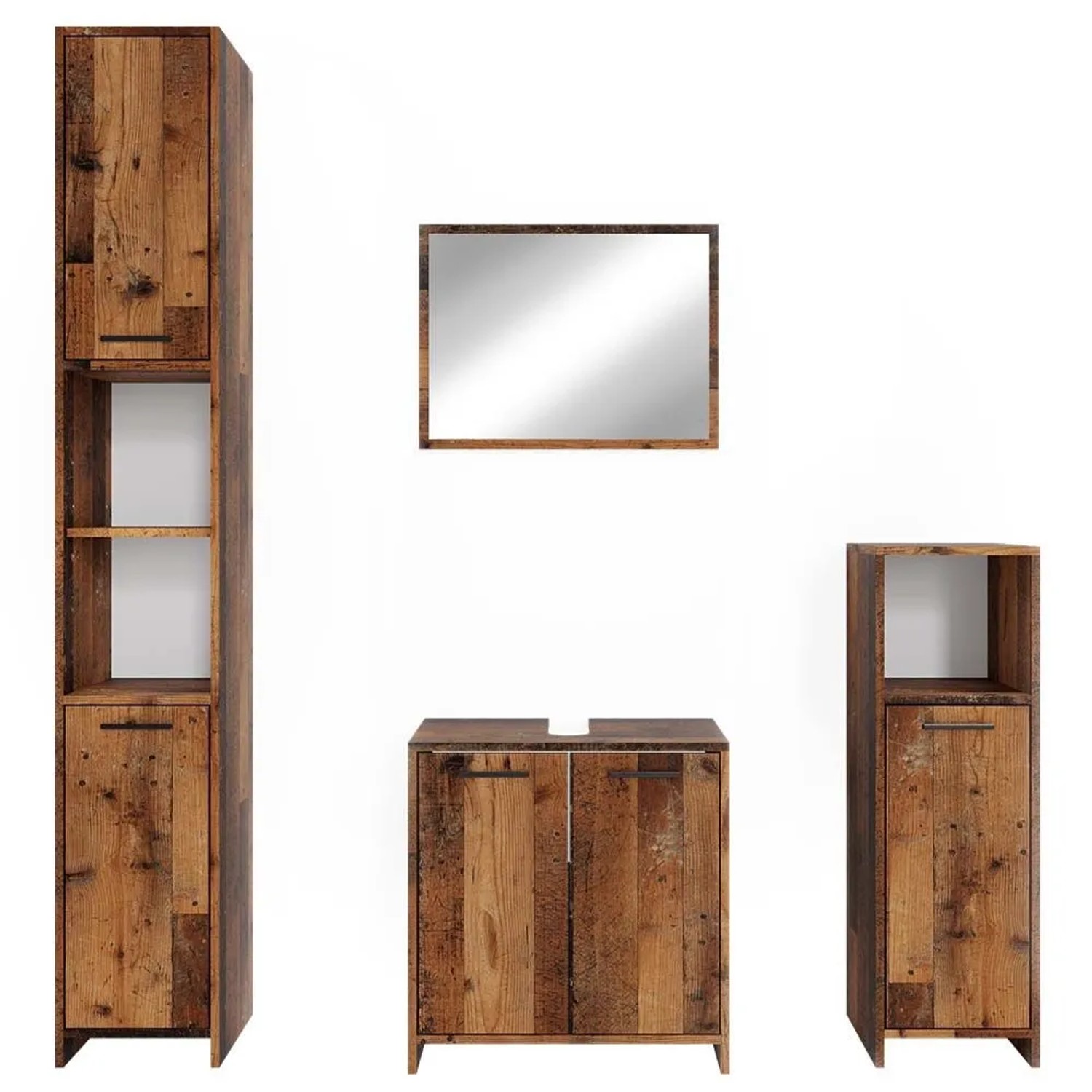 Vicco Badmöbel-Set Kiko Eiche rustikal 60 x 60 4-teilig