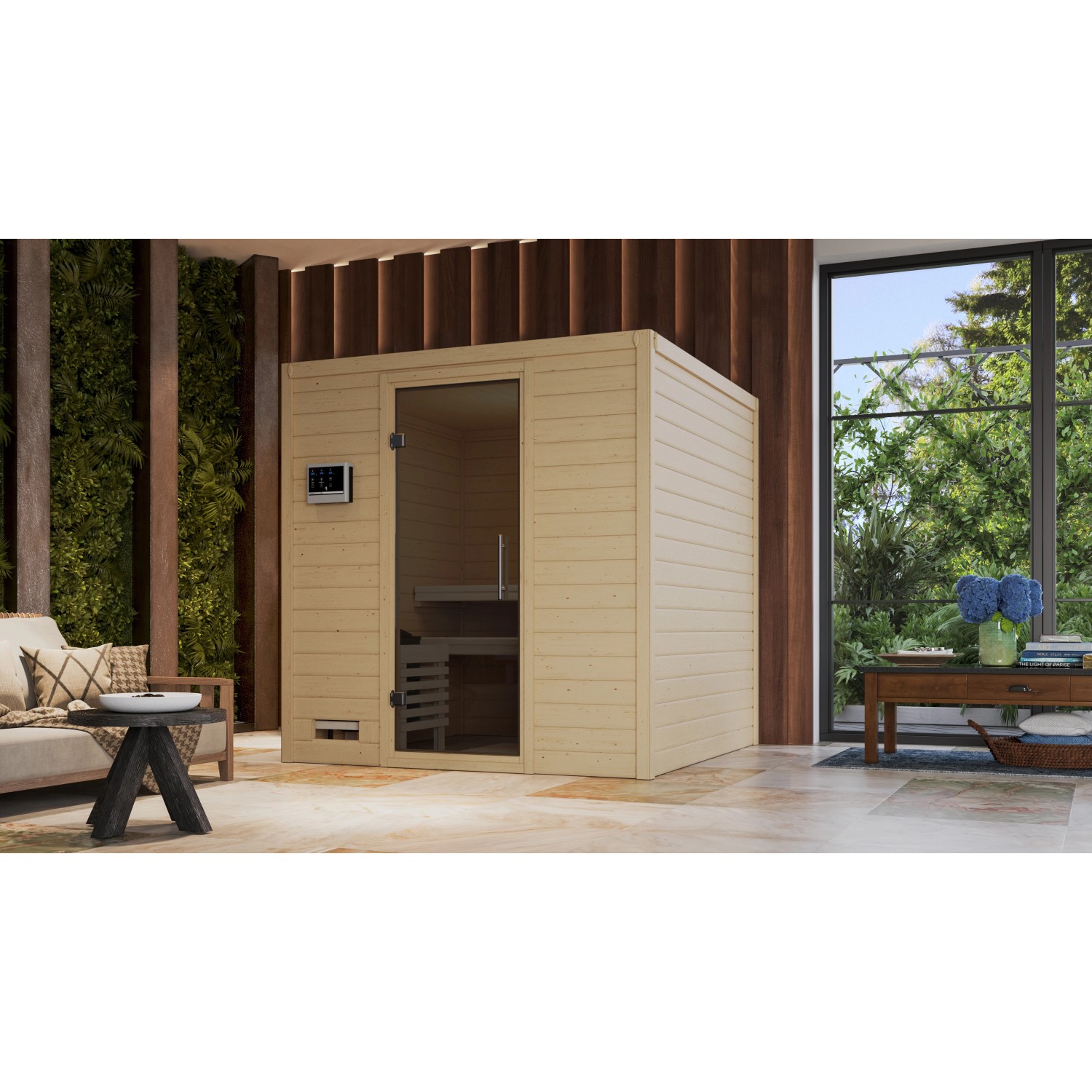 Karibu Sauna Marika mit Bio-Ofen externe Stg.Natur günstig online kaufen