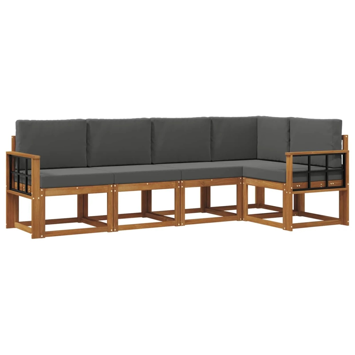 Thumbnail - vidaXL Sofa Set mit Kissen 5 Stk Natur und Anthrazit 3366405