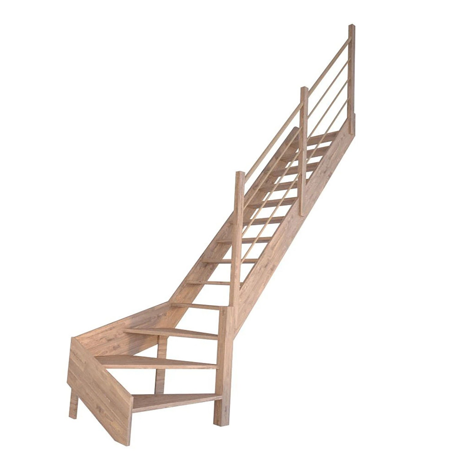 StarWood Treppe Rhodos Eiche Gewendelt R Holz-Design-Geländer FSC® günstig online kaufen