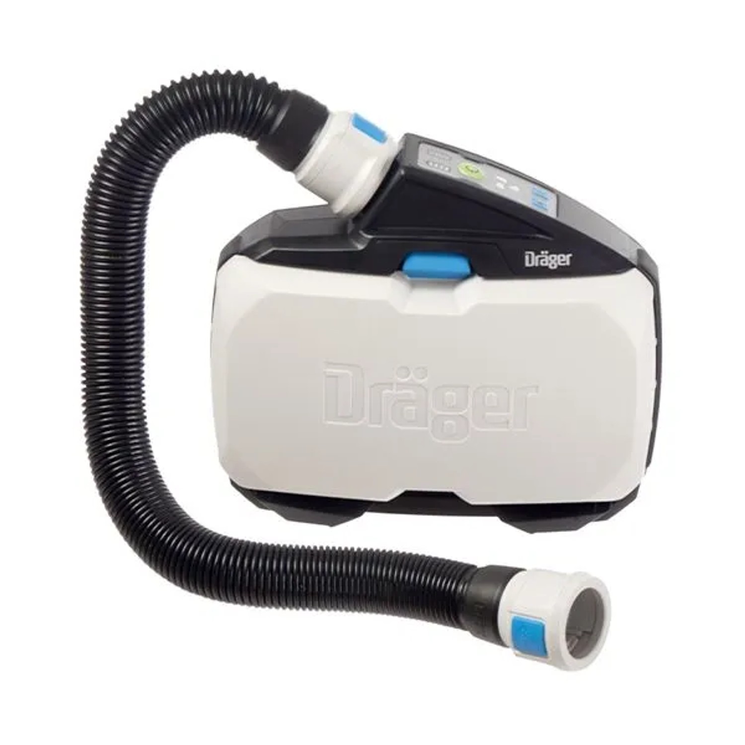 Schwarzer flexibler Kunststoffschlauch für Dräger X-plore 8000 Atemschutzgerät, weiß-schwarz.