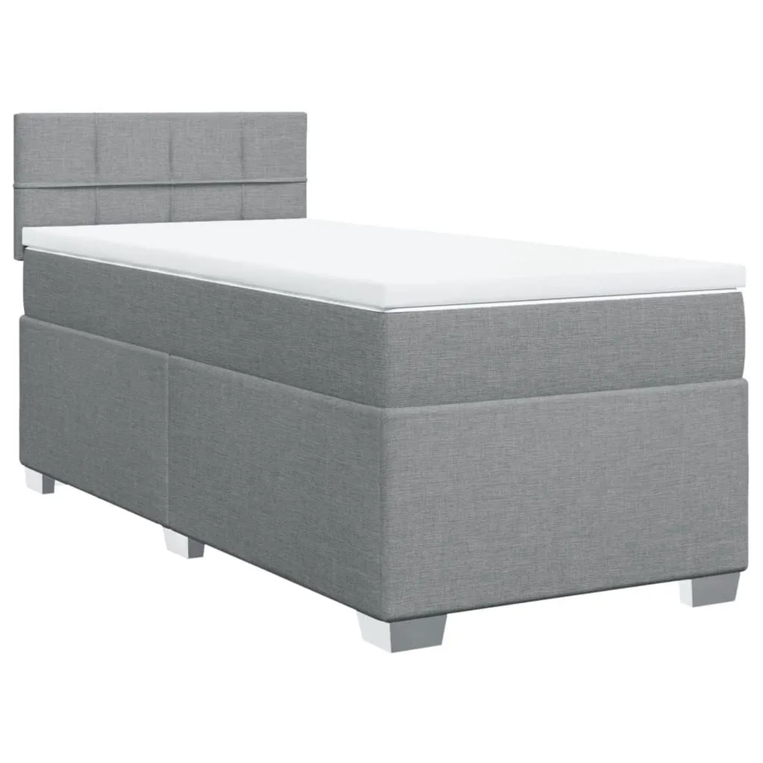 vidaXL Boxspringbett mit Matratze Hellgrau 100x200 cm Stoff 3288099 günstig online kaufen