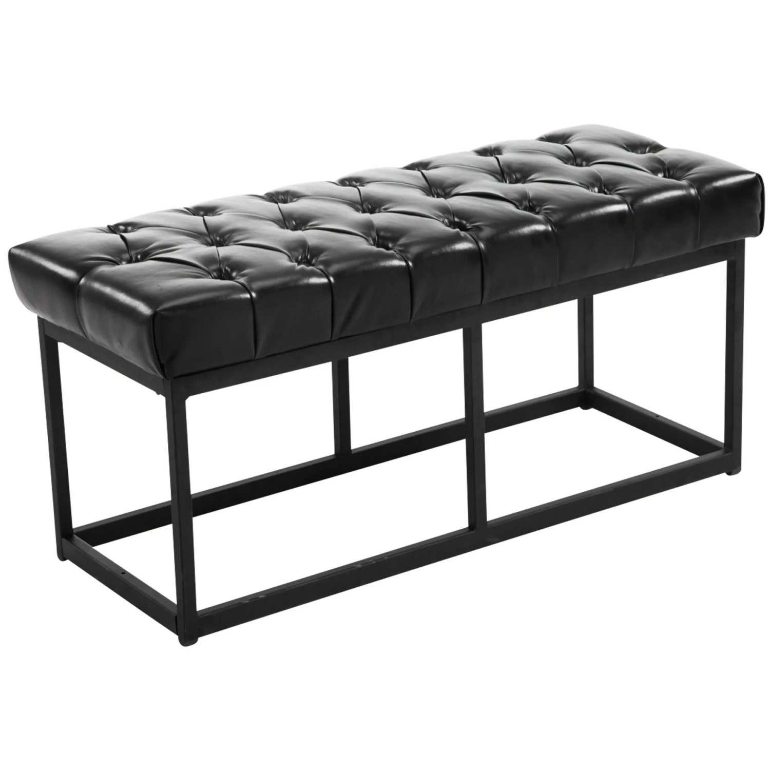 DELUKE Sitzbank MEXICO Kunstleder Schwarz 100x38x46cm Sitzbank Flur Sitzhocker Esszimmerbank Polsterbank Schlafzimmer
