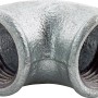 Winkelverbinder 18,6 mm (Rp 1/2) aus Temperguss, 90 Grad Winkel für Wasserinstallation.