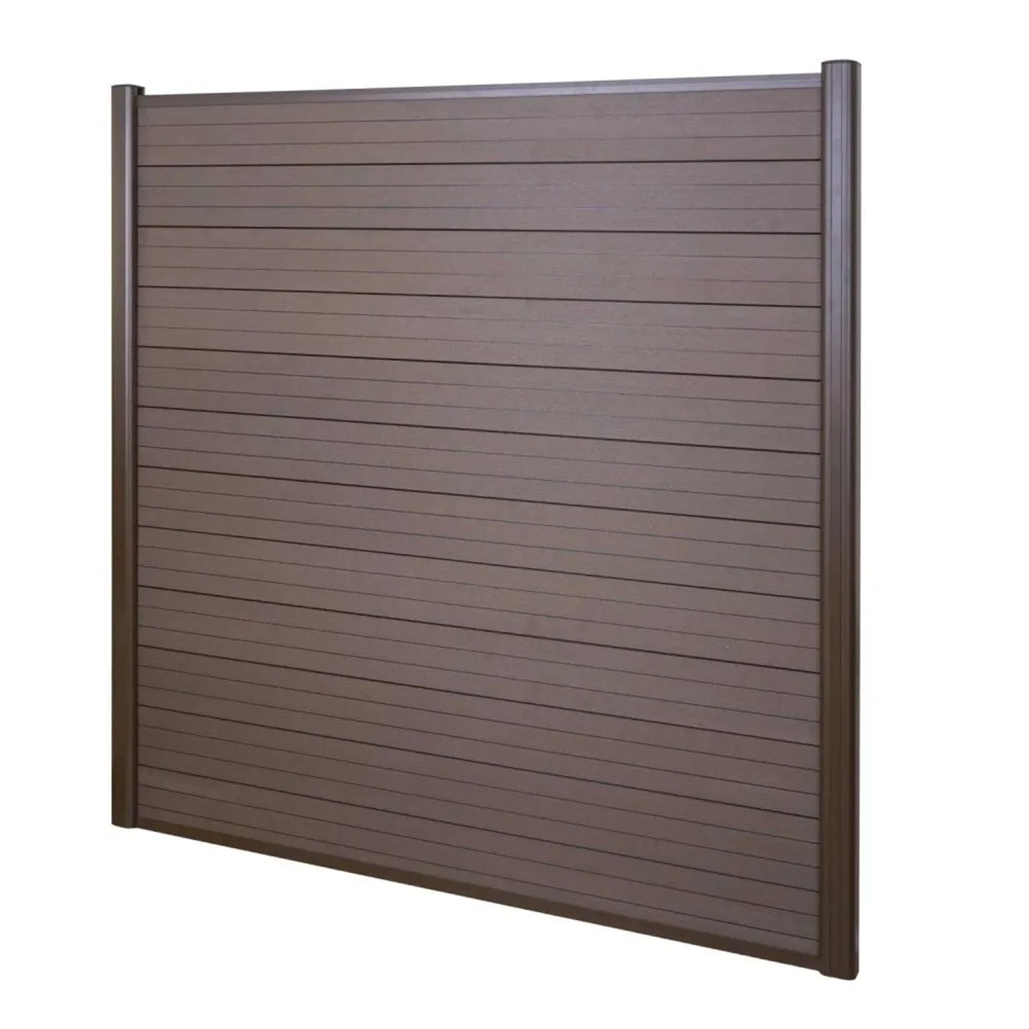 MCW WPC-Sichtschutz Savoie Windschutz Zaun Alu Premium - Basiselement 1,90m Braun