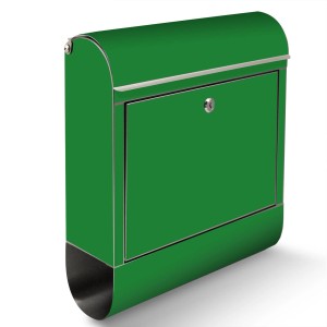 Banjado Briefkasten aus Edelstahl, grün, mit Zeitungsfach. Rostfreier Wandbriefkasten mit Motiv.