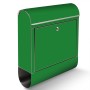 Banjado Briefkasten aus Edelstahl, grün, mit Zeitungsfach. Rostfreier Wandbriefkasten mit Motiv.