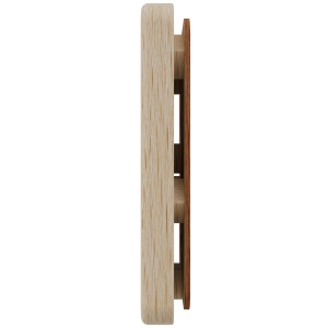 Eilo Sauna Klimamesser E, Seitenansicht. Holzgehäuse für Temperatur- und Feuchtigkeitsmessung in der Sauna.