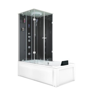 AcquaVapore Whirlpool-Duschkombination 90x180 mit Regendusche, Handbrause und Massagedüsen.