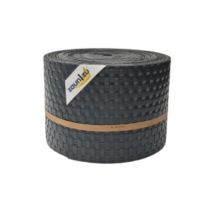 zaunzu Sichtschutz Rattan, 26m Rolle in Anthrazit für Doppelstabmattenzäune.