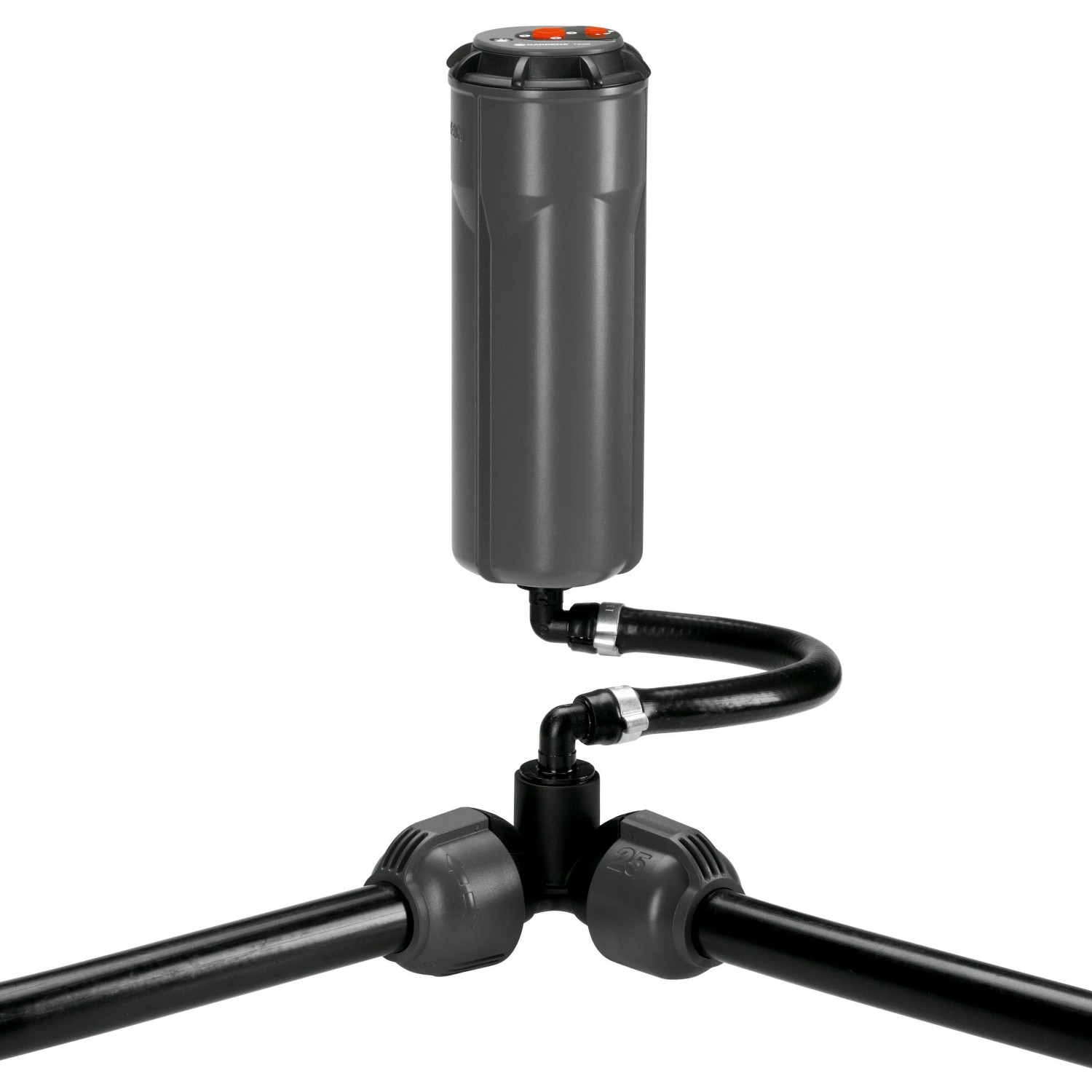 Gardena Winkelstück für Micro-Drip-Systeme, 25 mm x 3/4-Innengewinde für flexiblen Regner-Anschluss.