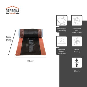 Daprona Firstrolle Alu Super Vent, 5m x 390mm, rot. Abdichtung für Dachfirst und optimale Belüftung.