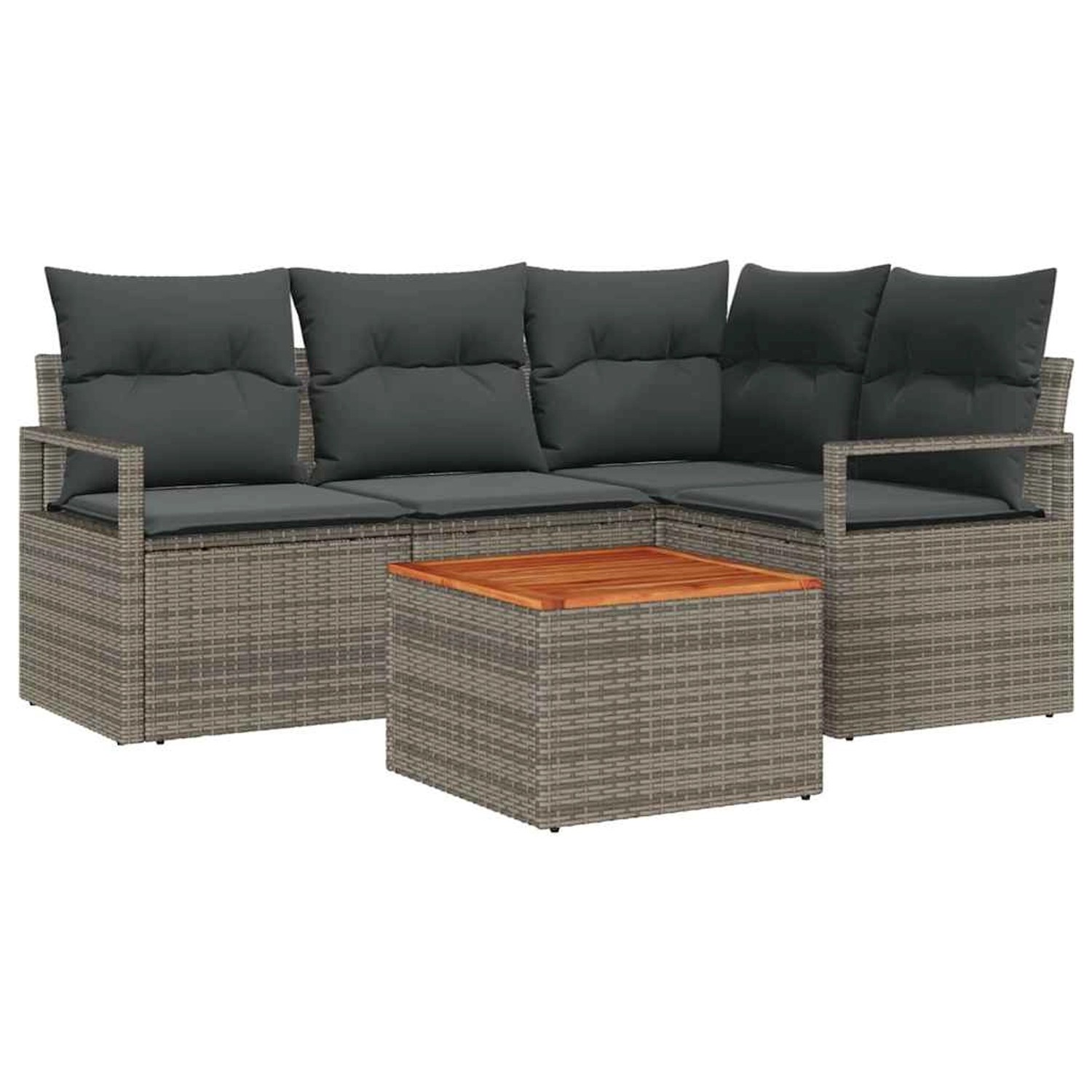 vidaXL Garten-Sofa-Set 5-Tlg Grau 3356368 günstig online kaufen
