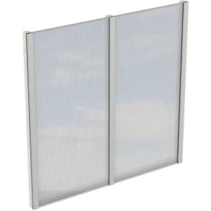 Skan Holz Seitenwand mit Polycarbonatplatten, 205x200 cm, Fichte weiß, Zubehör für Terrassenüberdachung.
