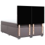 Graues vidaXL Boxspringbett 140x200 cm mit Kunstleder und Matratze.