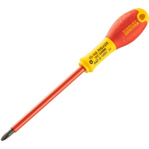 Stanley Fatmax Schraubendreher PH2, isoliert, 125 mm, mit rot-gelbem Griff.