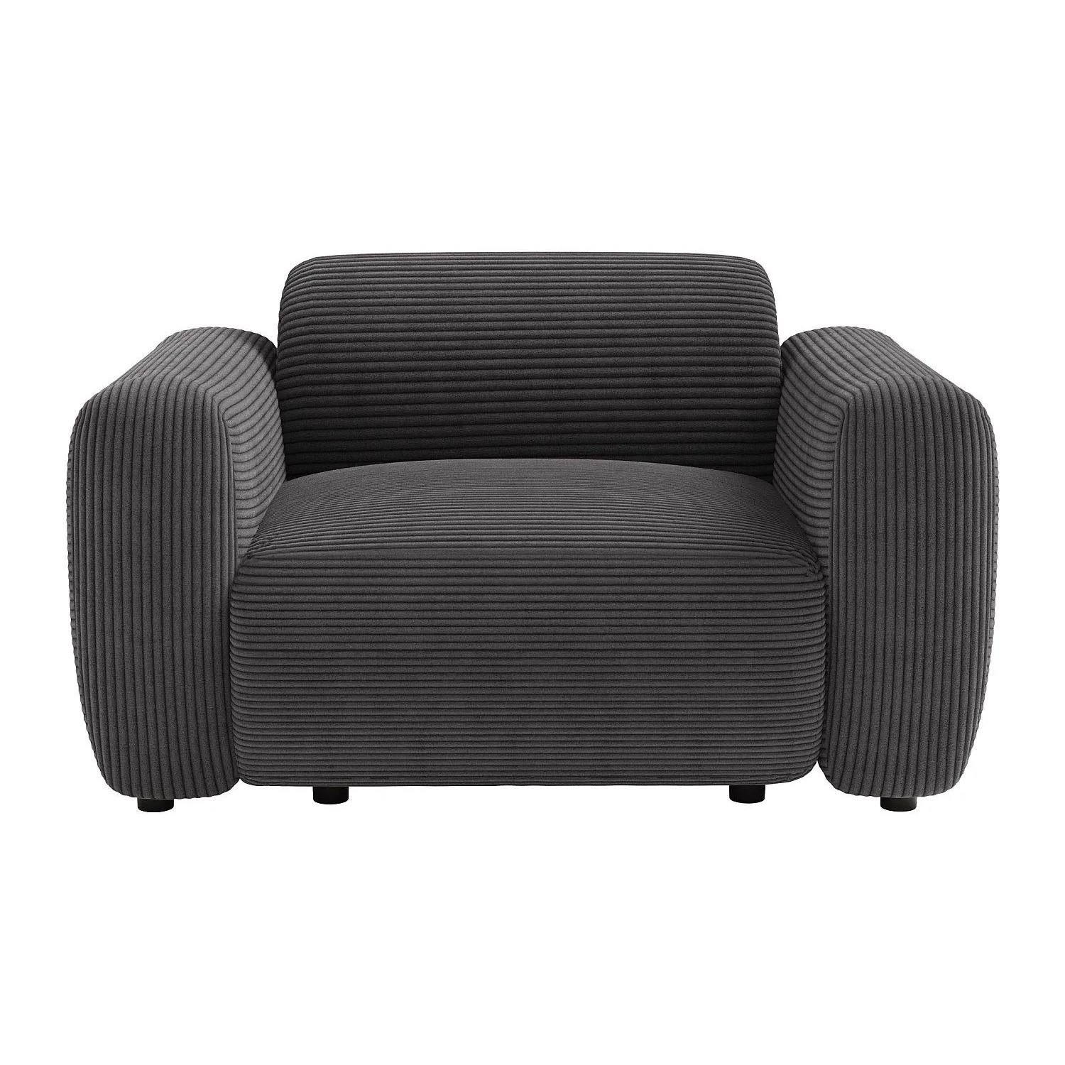 Vente-unique Sessel Mit Gerader Rückenlehne Pogni Anthrazitgrau 130 cm