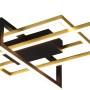 Moderne Trio LED Deckenleuchte Salinas in Messing matt mit geometrischem Design.
