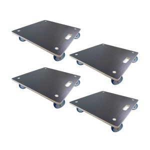 4er Set Profi Transportroller mit Rollen, 58x58cm, Traglast 300kg, Siebdruckplatte, Möbelroller