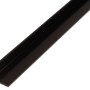 Schwarzes, ungleichschenkliges Winkelprofil aus Kunststoff, 10x20x1000 mm.