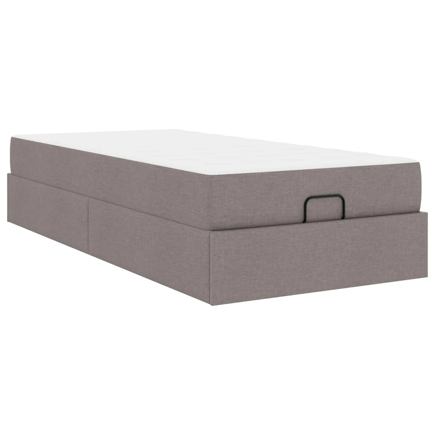vidaXL Bettgestell mit Matratze 2-Tlg Taupe Stoff 3399470