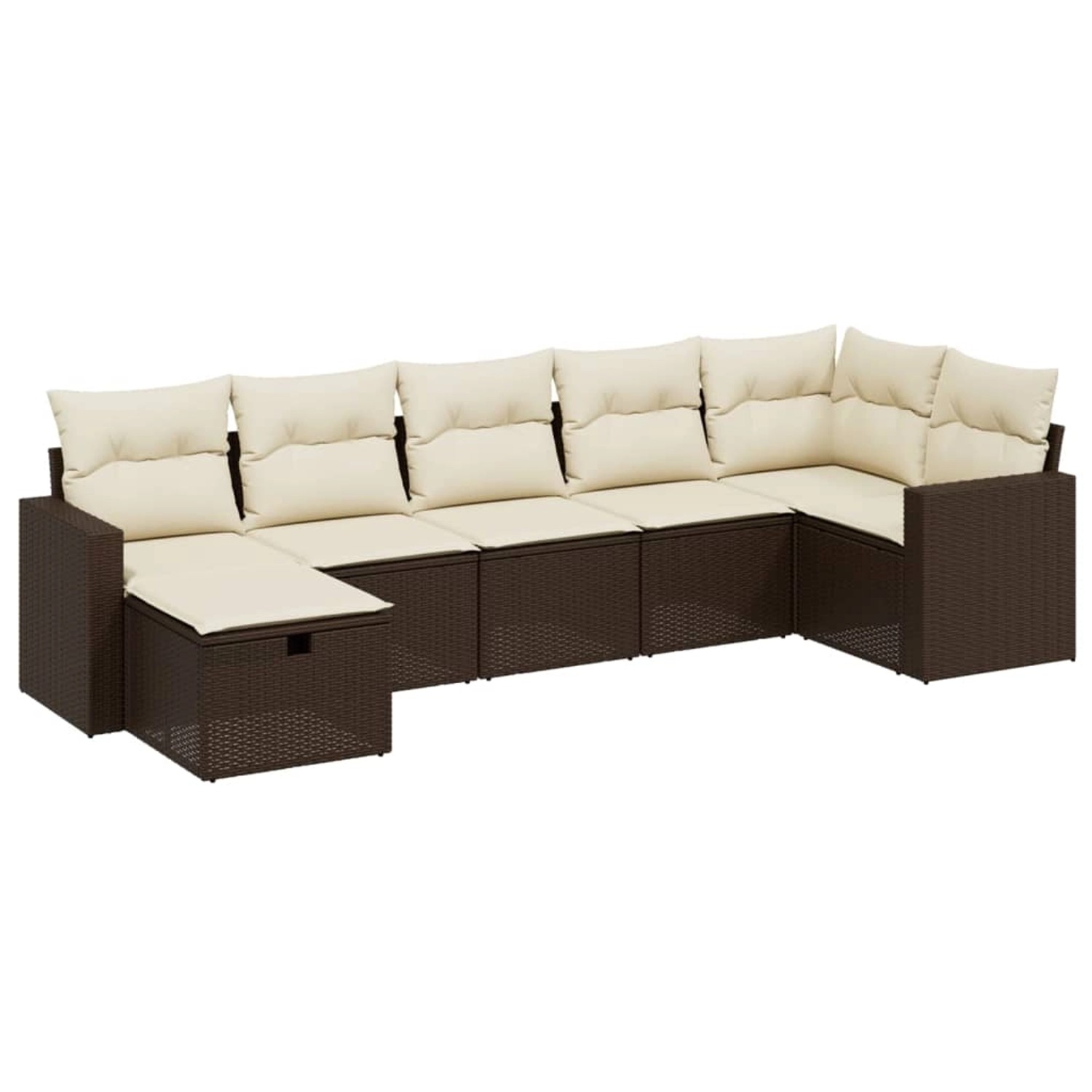 vidaXL 7-Tlg Garten-Sofagarnitur mit Kissen Braun Poly Rattan 3263509 günstig online kaufen