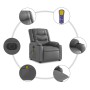 Grauer vidaXL Massagesessel mit Aufstehhilfe und Fernbedienung, Details.