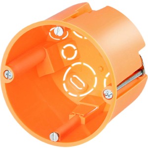 Orange Hohlwanddose 61mm mit Metallkrallen, 25er Pack.